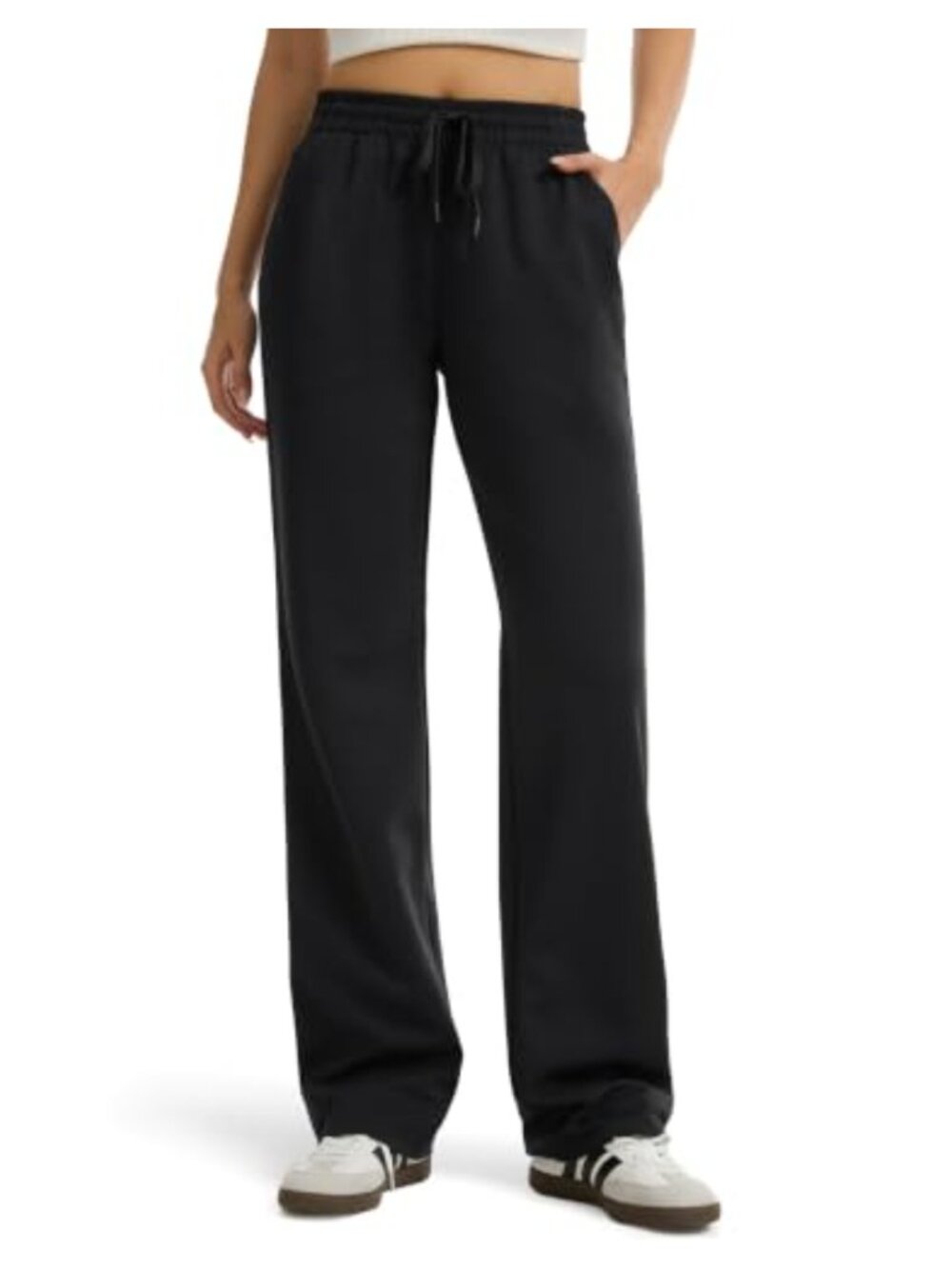 Tall Women's Straight Leg Cotton Blend Sweatpants Drawstring Lounge Pants